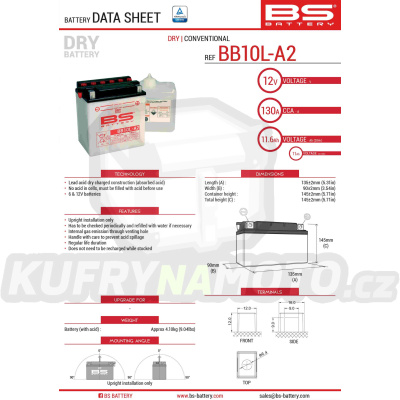 BS baterie moto BB10L-A2 (YB10L-A2) 12V 11AH 136X91X146 s elektrolytem v balení - konvenční (160A) (4)