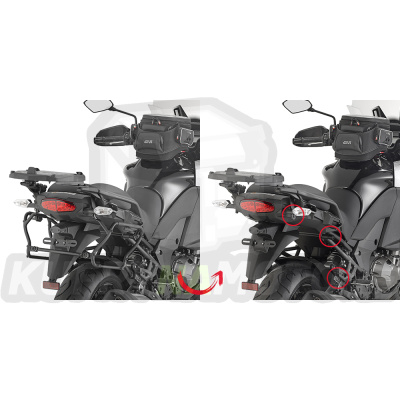 Montážní sada držák – nosič kufru bočních Givi Kawasaki Versys 1000 2015 – 2016 G874- PLXR 4113