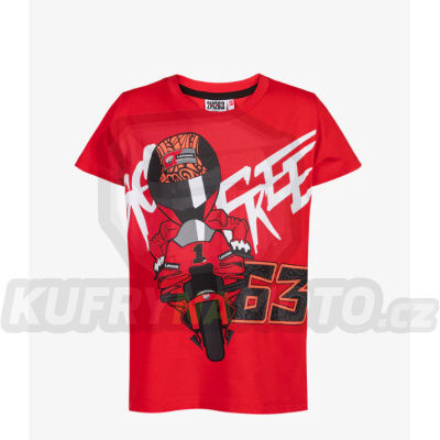 Dětské triko VR46 BAGNAIA 63 Ducati Corse červené 532907
