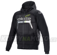 bunda CHROME IGNITION HOODIE, ALPINESTARS (černá/žlutá fluo/šedá/bílá) 2024