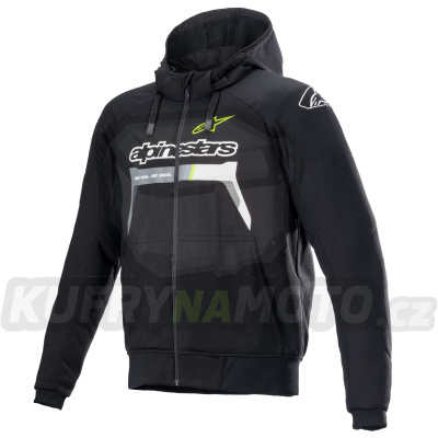 bunda CHROME IGNITION HOODIE, ALPINESTARS (černá/žlutá fluo/šedá/bílá) 2024