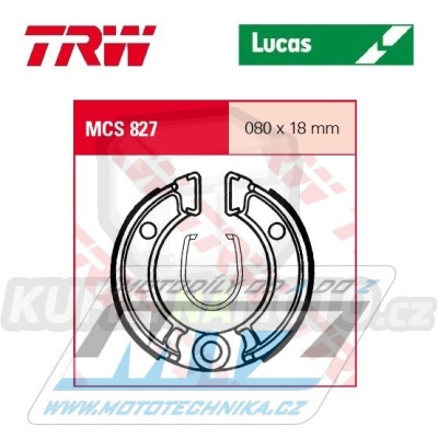 Brzdové obložení (brzdové pakny) TRW Lucas MCS827 - Suzuki DR70Z + Yamaha TTR50 -E + Honda CRF50 + NB50M (Aero) + NCZ50 + NS50M + QR50D -L + QR50M -Y + SA50 Vision + XR50R + Z50R Cross Monkey + ZB50P Monkey