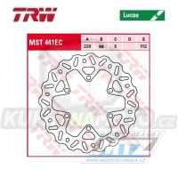 Kotouč brzdový TRW MST441EC (220/96/6D) - zubatý desing Wave - Kawasaki KX85 / 01-24 + KX100 / 01-21 + KX112 / 22-24