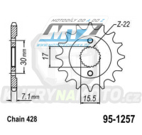 Kolečko řetězové (pastorek) 1257-14zubů MTZ - Honda CR80RG + CR80R + CR80R2 Expert + CR85RB Expert