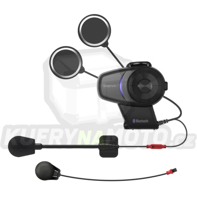 SENA interkom handsfree headset moto 10S BLUETOOTH 4.1 DO 1600M s radiem FM a universálním setem mikrofonů ( 1 set )
