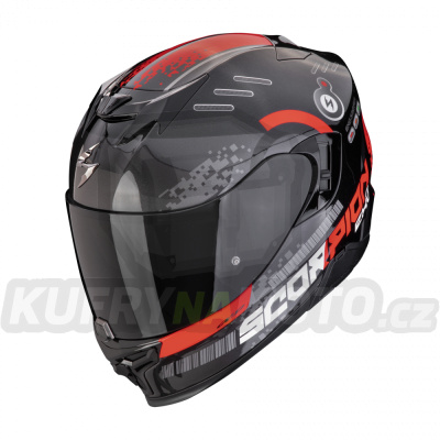 Moto přilba SCORPION EXO-520 EVO AIR TITAN metalická černo/červená