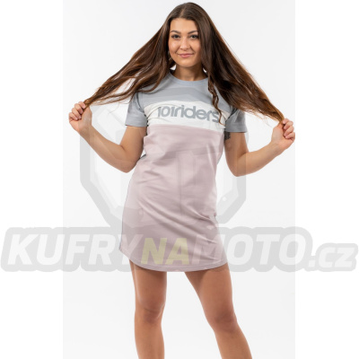 dlouhé triko T-DRESS 22, 101 RIDERS (růžová/šedá) dámské