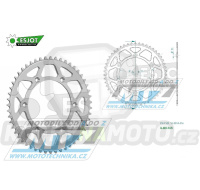 Rozeta řetězová (převodník) Dural 0822-51zubů ESJOT 51-32043-51 - barva stříbrná - Husqvarna CR+WR+TC+TE+WRE+TXC+SM+SMR + Suzuki DR350+DRZ400 + Cagiva WMX + Gas-Gas EC+ECF+XC+Ranger + Beta RR + Sherco SE+SEF + Rieju MR+XC+Ranger