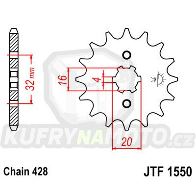 Řetězové kolečko JT JTF 1550-15 15 zubů, 428
