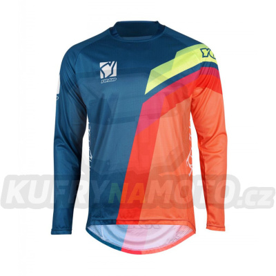 Motokrosový dres YOKO VIILEE modrý / oranžový / žlutý L
