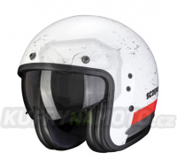 Moto přilba SCORPION BELFAST SHIFT bílo/neonově červená