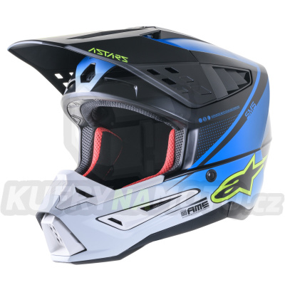 přilba S-M5 RAYON, ALPINESTARS (modrá/žlutá fluo/bílá/černá matná) 2023