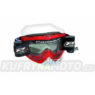 Brýle motokros Progrip 3308 Roll-Off Zoom+ XL - červené