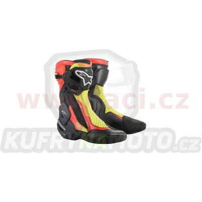 boty SMX PLUS 2, ALPINESTARS (černá/červená fluo/žlutá fluo/šedá) 2024