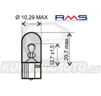 Žárovka RMS 246510285 12V 5W, W2.1X9.5D bílá
