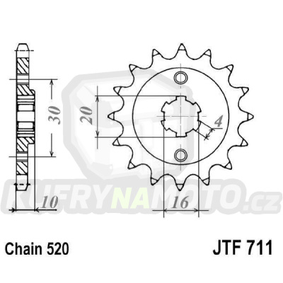 Řetězové kolečko JT JTF 711-13 13 zubů, 520