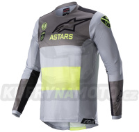 dres TECHSTAR limitovaná edice AMS, ALPINESTARS (žlutá fluo/bílá/šedá/černá)