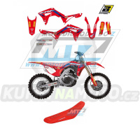 Polepy s potahem sedla (sada polepů a potah sedla Graphics) - Honda CRF250R / 18-21 + CRF450R / 17-20 - typ polepů Replica Team HRC