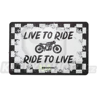 plechová cedule RIDE, OXFORD (bílá/černá, rozměr 30 x 20 cm)