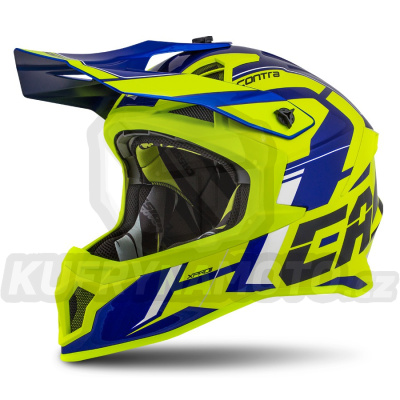 přilba Cross Pro 2 Contra, CASSIDA (žlutá fluo/modrá perleť/černá/bílá)