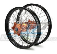 Kolo kompletní přední 1,60x21&quot; (oranžový náboj / černý ráfek) - KTM 125EXC+200EXC+250EXC+300EXC + 250EXCF+350EXCF+400EXC+450EXC+500EXC+530EXC + 125SX+144SX+150SX+250SX + 250SXF+350SXF+450SXF