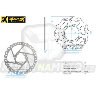 Kotouč brzdový PROX - zubatý desing Wave - TM EN125+MX125+EN144+MX144+EN250+MX250+EN250F+MX250F+EN300+MX300+EN450F+MX450F+EN530F+MX530F
