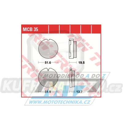 Destičky brzdové DP9054-LU TRW Lucas MCB35 - směs Allround