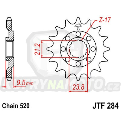 Řetězové kolečko JT JTF 284-12 12 zubů, 520