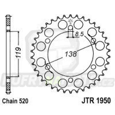 Řetězová rozeta JT JTR 1950-48 48 zubů, 520