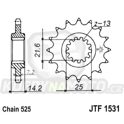 Řetězové kolečko JT JTF 1531-15 15 zubů, 525