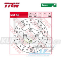 Kotouč brzdový TRW MST259 (220/54/4D) - MBK XN125+XQ125+YP125Skyliner+XG150+YP150Skyliner + Yamaha XN125+YP125+XQ150+YP125+YP180