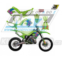 Polepy na motocykl (sada polepů včetně číslových tabulek) Kawasaki KX125+KX250 POLISPORT RESTYLING / 03-08 - typ polepů Retro