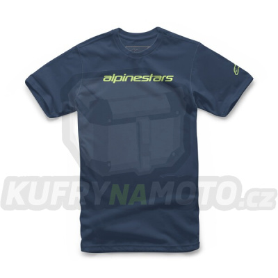 triko LINEAR WORDMARK TEE, ALPINESTARS (modrá/limetková)