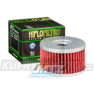 Filtr olejový HF137 (HifloFiltro) - Suzuki DR500 + SP500 + DR600 + SP600 + DR650 + DS650 + LS650 Savage + S40 Boulevard + XF650 Freewind + DR750 + DR800 + CCM 644 Dual Sport + 644 R30 + Sachs 650 Roadster