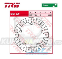 Kotouč brzdový TRW MST239 (305/181/5D) - BMW F750GS+F850GS+R850 + R1100+R1100RT + R1150GS+K1200+R1200+HP2 + R1250GS+R1250R+R1250RS+R1250RT