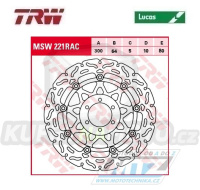 Kotouč brzdový plovoucí TRW MSW221RAC (300/64/6D) - zubatý design - Cagiva Freecia + Ducati + Indian + Moto Guzzi + Moto Morini + Victory + Yamaha TZ+XJR+FZR+FZS Fazer+TDM+TRX