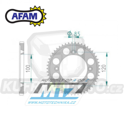 Rozeta řetězová (převodník) Dural 0798-49zubů AFAM 15104-49 - Suzuki RM80 / 83-01 + RM85 / 02-20 + Yamaha YZ80 / 93-01 + YZ85 / 02-20 + Beta RR125 / 06-12
