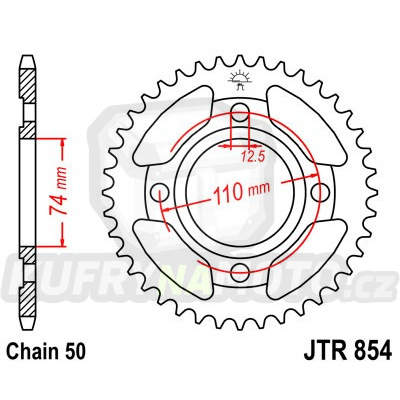 Řetězová rozeta JT JTR 854-43 43 zubů, 530