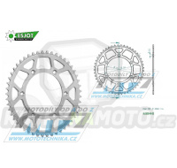 Rozeta řetězová (převodník) Dural 0808-49zubů ESJOT 51-32041-49 - barva stříbrná - Suzuki RM125 / 80-11+RM250 / 82-12+RMX250 / 89-00+RMZ250 / 07-20+RMZ450 / 05-20+RMX450Z / 10-19+DRZ250 / 01-07+DR350 / 96-99+DRZ400S / 00-20+DRZ400E / 00-07 + Kawasaki