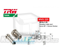 Koncovka brzdové hadice TRW VarioFlex MVG100 (šroubení vnější závit M10x1,25 pohyblivé) - materiál nerez