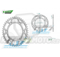 Rozeta řetězová (převodník) Dural 0808-44zubů ESJOT 51-32041-44 - barva stříbrná - Suzuki RM125 / 80-11+RM250 / 82-12+RMX250 / 89-00+RMZ250 / 07-20+RMZ450 / 05-20+RMX450Z / 10-19+DRZ250 / 01-07+DR350 / 96-99+DRZ400S / 00-20+DRZ400E / 00-07 + Kawasaki