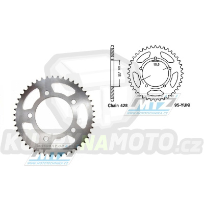 Rozeta ocelová YUKI-46zubů - YUKI 125RS + CPI QM125-2D + Kreidler Street 125