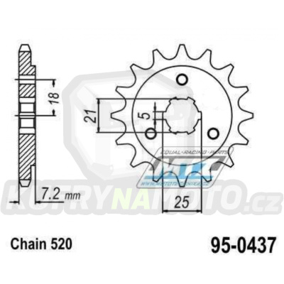 Kolečko řetězové (pastorek) 0437-14zubů MTZ - Suzuki SP600F + DR600S + DR650RSE