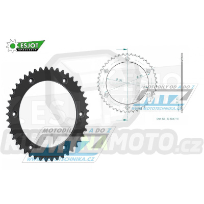 Rozeta ocelová (převodník) 0896-45zubů ESJOT 50-32067-45 - KTM 125 Enduro +125MX + 250 Enduro + 250MX + 350 Enduro + 350MX + 420 Enduro + 420MX + 495MX +500MX + 600 LC4 MX + 600 LC4 Enduro