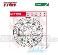 Kotouč brzdový plovoucí TRW MSW280SP (330/72/5D) - kulatý design - Ducati 848EVO / 12-13+Desmosedici1000 / 07-09 + Panigale+1098+Streetfighter + Monster1200+Multistrada1200 + Panigale1299