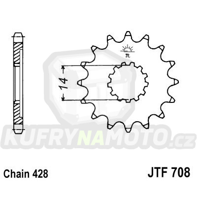 Řetězové kolečko JT JTF 708-13 13 zubů, 428