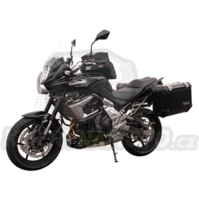 Sada TraX Adventure 37 a 37 černé boční kufry a nosič držák boční kufry SW Motech Kawasaki Versys 650 2007 - 2009 LE650A KFT.08.725.50000/B-BC.16327