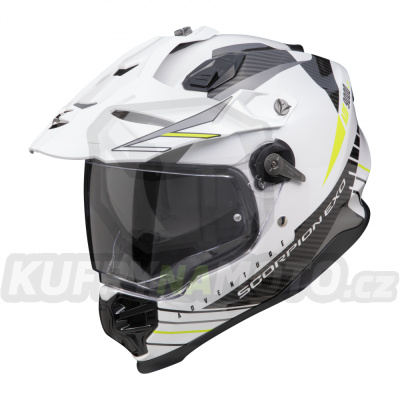 Moto přilba SCORPION ADF-9000 AIR FEAT bílo/černo/fluo žlutá