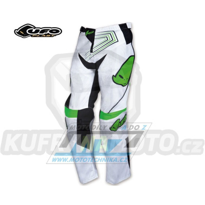 Kalhoty motokros dětské UFO ICONIC - bílo-zelené - velikost 32-34