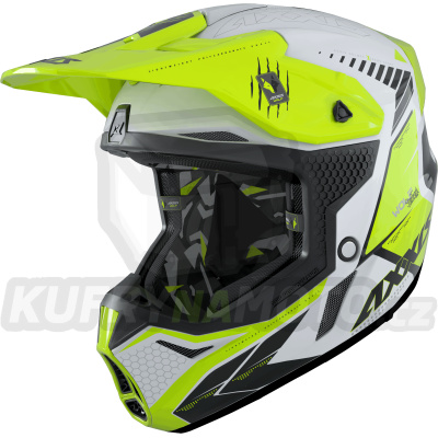 Motokrosová helma AXXIS WOLF ABS star track a3 lesklá fluor žlutá L